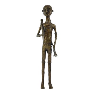 Early 20th Century Mossi Brass Hunter Figure Burkina Faso MATTER COLLECTION For Sale