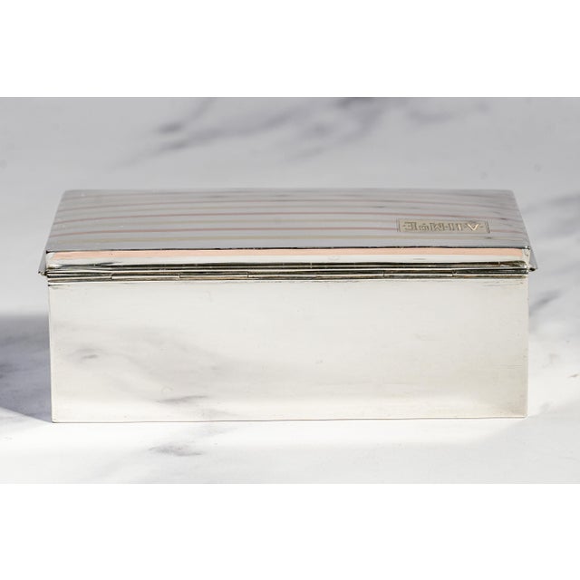 Stunning High Quality Antique Art Deco Gold and Sterling Silver Trinket Jewelry Cigarette Box Home Decor For Sale - Image 11 of 14