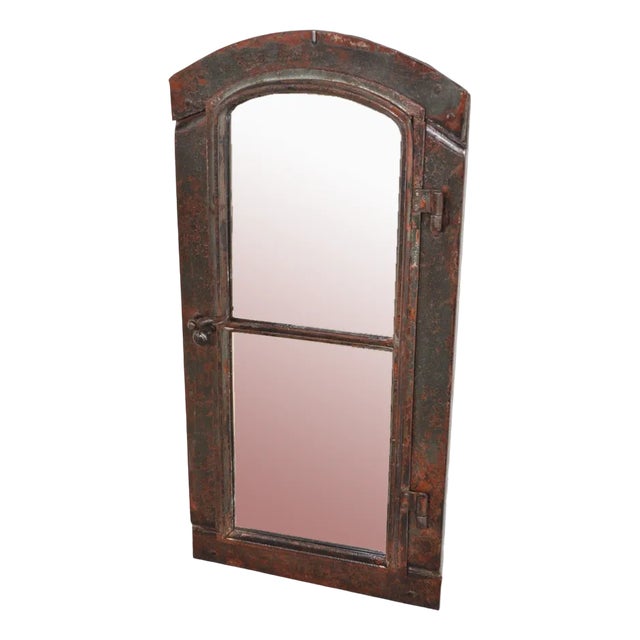 Industrial Cast Iron Mirror, 1930s For Sale