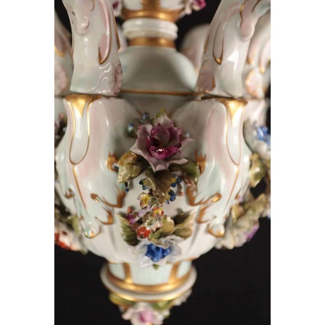 Antique Porcelain Chandelier, Europe For Sale - Image 9 of 11
