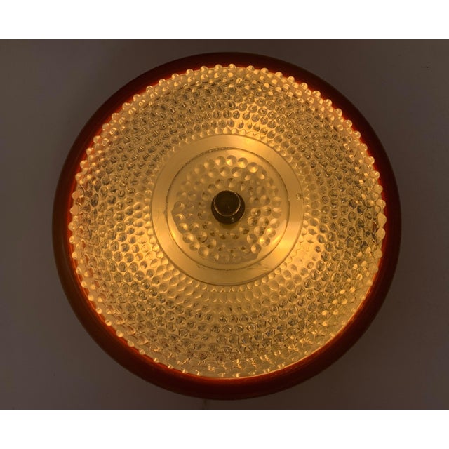 1960s Red Ceiling Lamps in Glass and Metal, Italy, 1960s, Set of 2 For Sale - Image 5 of 6