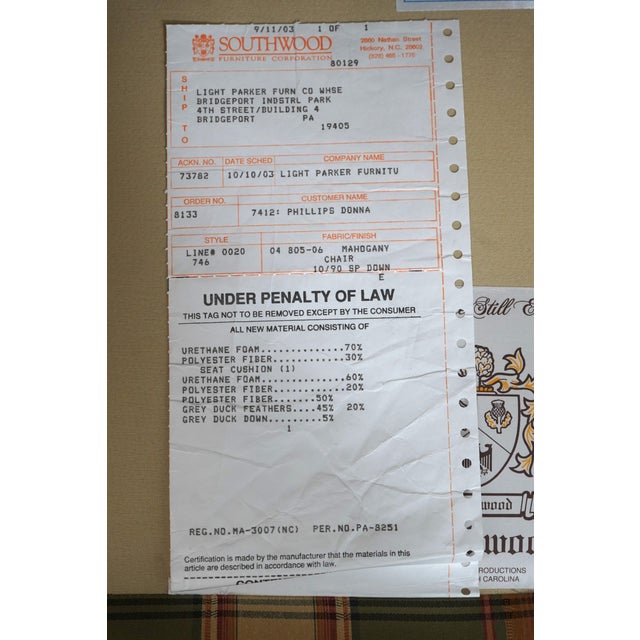 Southwood Plaid Upholstered Country Wing Chair & Ottoman For Sale - Image 11 of 18