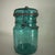 Three Vintage Green Glass Containers - Jars and Handblown Bottle For Sale - Image 4 of 4