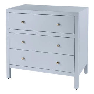Nora 34 in. W Wood 3 Drawer Chest, Light Blue For Sale