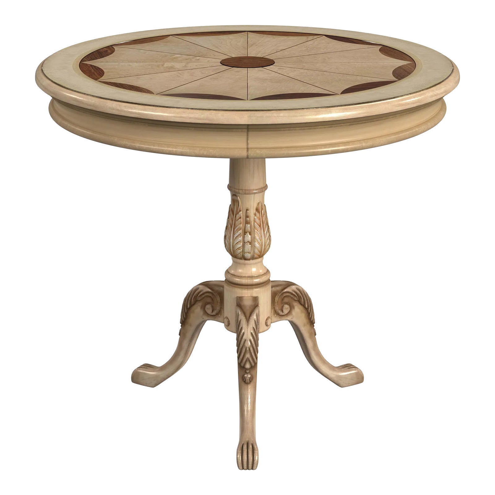 Carissa 30" Round Pedestal Foyer Table, Beige Chairish