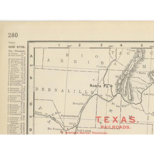 Antique Map of Texa The Lone Star State by Ran McNally, 1899 For Sale - Image 6 of 12
