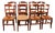 Straw-Seated Cherrywood Chairs, 1970s, Set of 8 For Sale