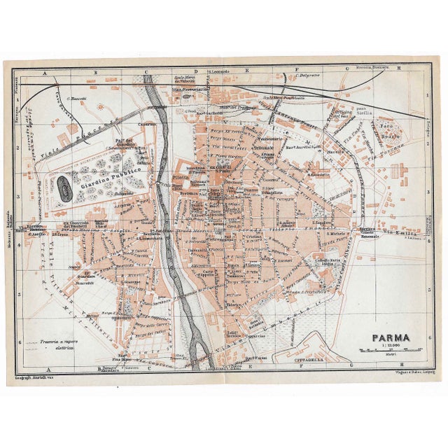1928 Map of Parma Italy Chairish