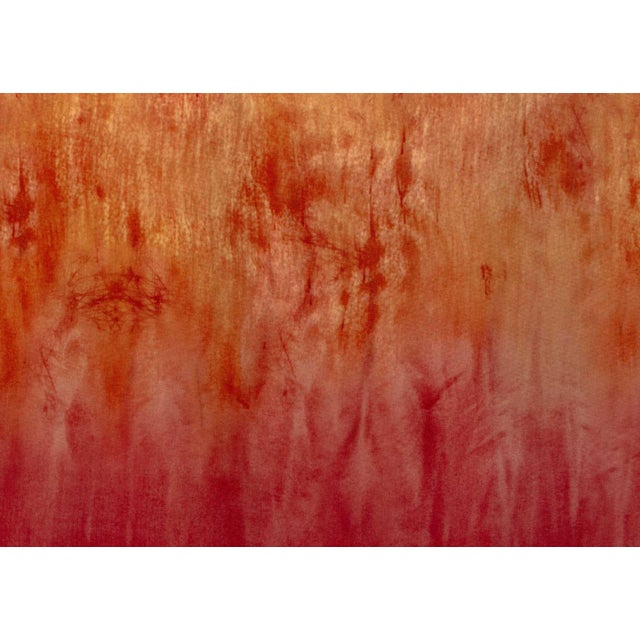 Contemporary Red and Yellow Dyed Silk Panel For Sale - Image 4 of 5