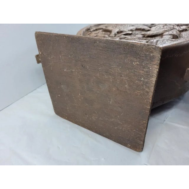 Wood 1970s Tribal Hand-Carved Wood Vase Urn For Sale - Image 7 of 9