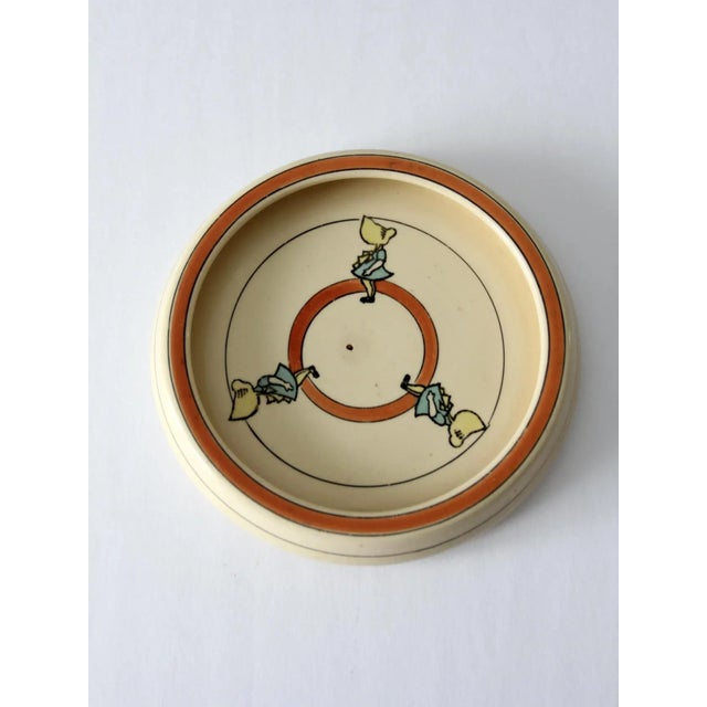 1920s Antique Roseville Juvenile Creamware Pottery Plate For Sale - Image 5 of 9