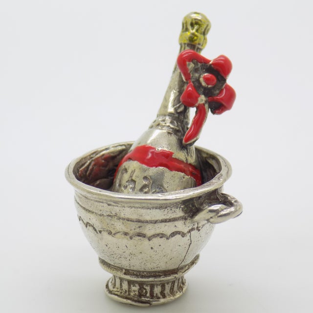 Vintage Italian Silver 800 Ice Bucket Figurine, Arezzo, 1970s For Sale - Image 3 of 10