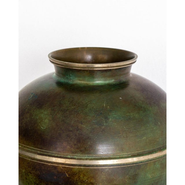 Scandinavian Modern Spherical Bronze and Brass Vase from GAB, Sweden, 1940s For Sale - Image 3 of 7
