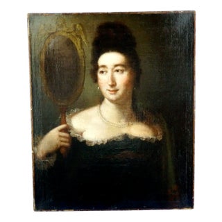 Jean-Baptiste Perronneau, Portrait of a Lady, France, 1800s, Oil on Canvas For Sale