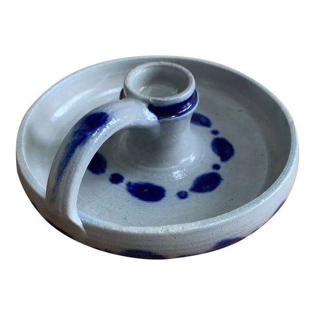 Vintage American Salt Bake Candle Stick Holder For Sale