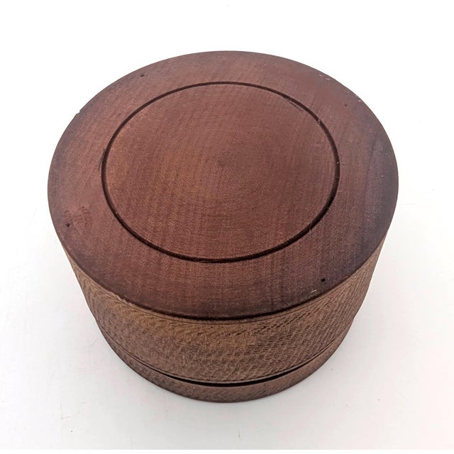 Mid 20th Century Carved Teak Wood Beverage Coasters, Set of 7 For Sale - Image 11 of 13