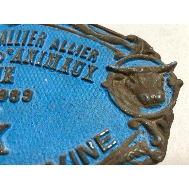 Industrial Blue Concours Agricole Varennes-sur-Allier Sign, 1989 For Sale - Image 3 of 7