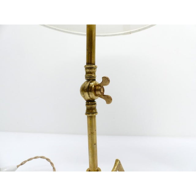 Metal Articulated Tripod Lamp Base in Brass, 1920s For Sale - Image 7 of 11