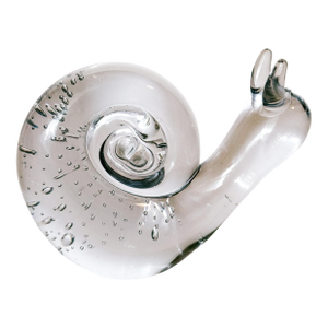 Vintage Murano Style Bubbled Art Glass Garden Snail