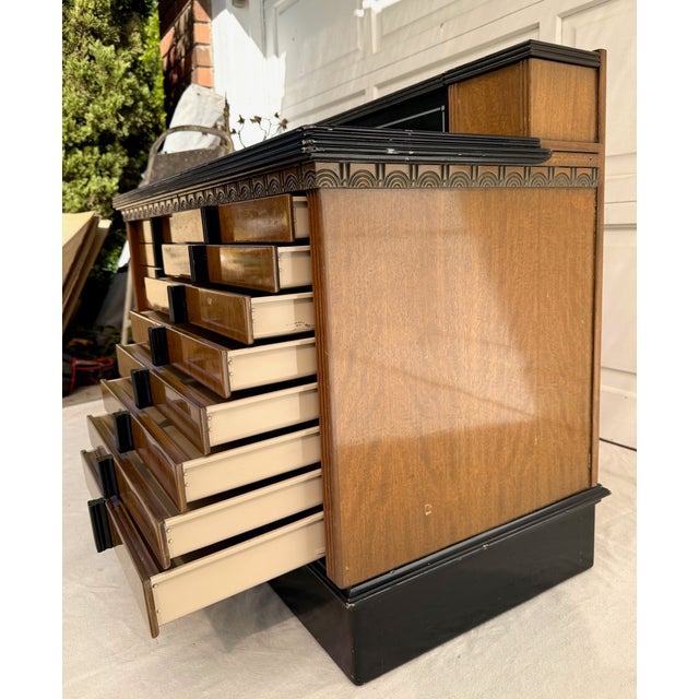 Vintage Art Deco American Cabinet Co. Steel Office Cabinet With Porcelain Enamel Top For Sale - Image 11 of 18