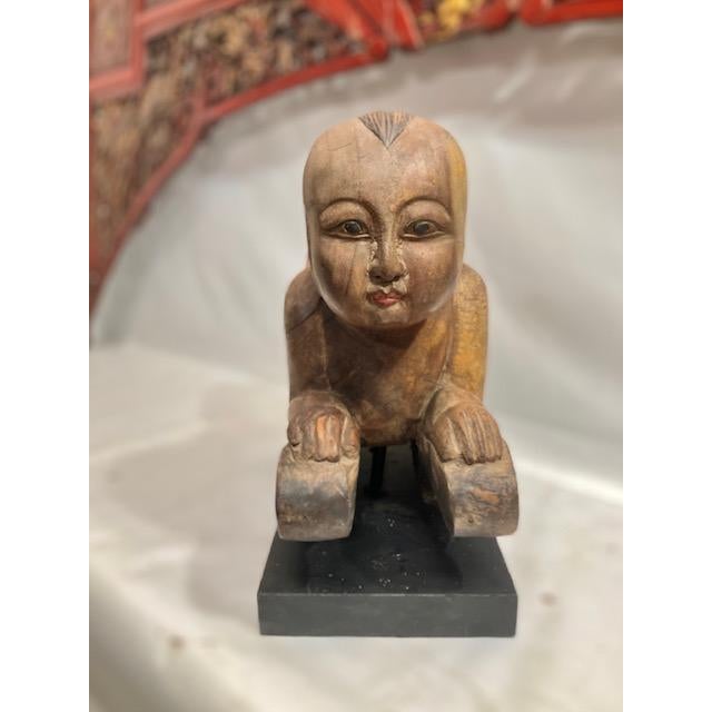 Baby Buddha Statue on Low Profile Formica Base For Sale - Image 6 of 14