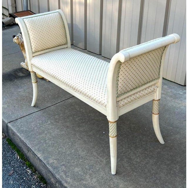 1970s 1970s Italian Neo-Classical Style Painted Bench / Ottoman For Sale - Image 5 of 8