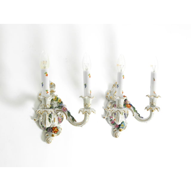Mid-Century Modern Mid-Century Modern Porcelain Wall Lamps, 1950s, Set of 2 For Sale - Image 3 of 18