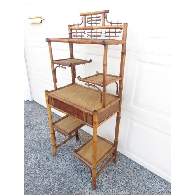Antique English Chinoiserie Style Bamboo Etagee For Sale - Image 10 of 12