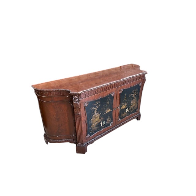 1920s English Chinoiserie Mahogany Credenza For Sale - Image 12 of 12