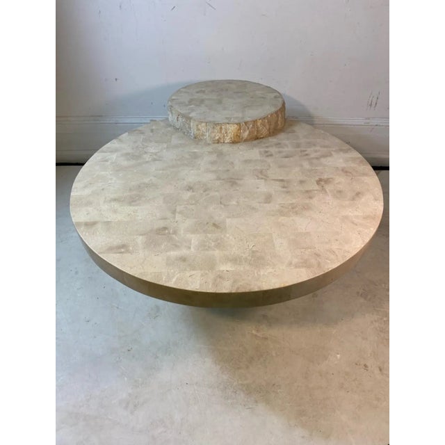 1970s Modern Tessellated & Natural Marble Coffee Table For Sale - Image 4 of 9