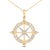 Contemporary 14K Yellow Gold Plated Sterling Silver 3/4 Cttw Diamond Compass Medallion Pendant Necklace For Sale - Image 3 of 5