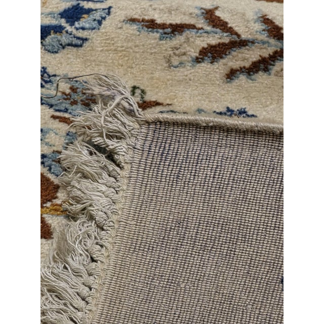 Traditional Vintage Persian Kashan Ivory Floral Wool Area Rug – Circa 1970s – 10’6” X 13’9” For Sale - Image 3 of 8