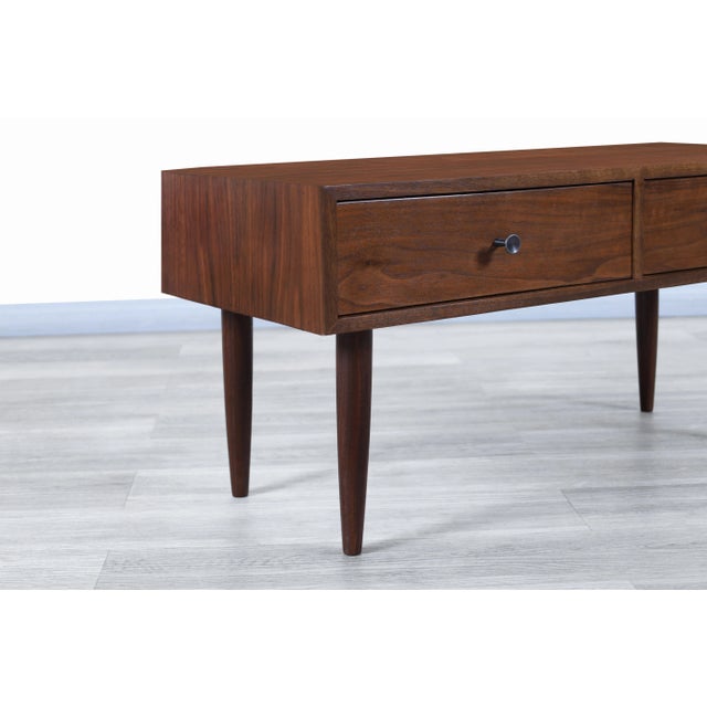 Vintage Walnut Nightstands by Milo Baughman by Glenn of California For Sale - Image 9 of 13