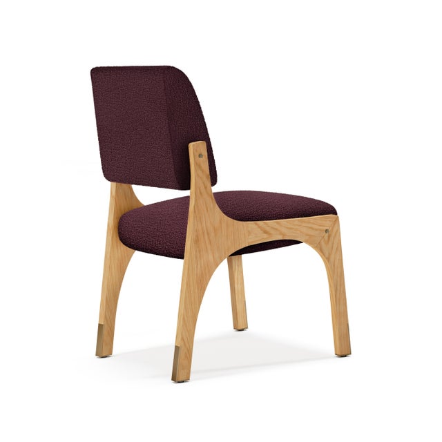 Arches II Dining Chairs in Oak and Bouclé from Insidherland, Set of 4 For Sale - Image 4 of 5