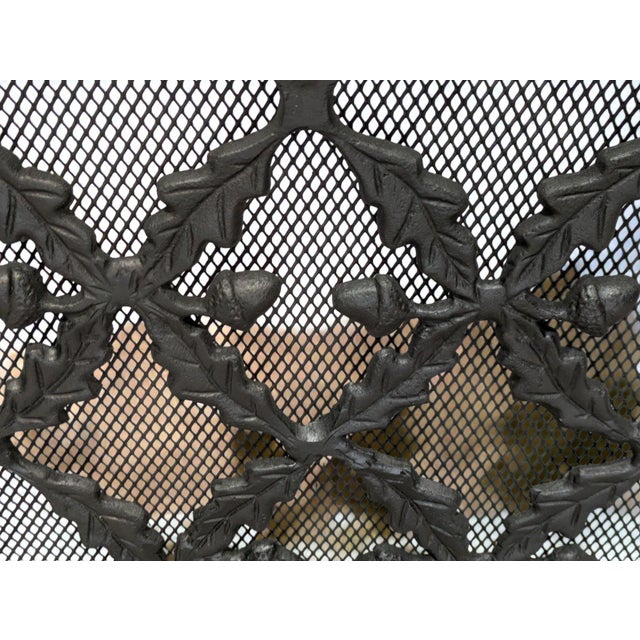 Vintage American Arts & Craft Style Cast Iron Fireplace Screen For Sale - Image 4 of 7