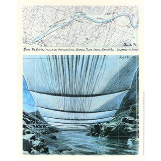 Christo and Jeanne-Claude 'Over the River From Underneath' Signed Print For Sale