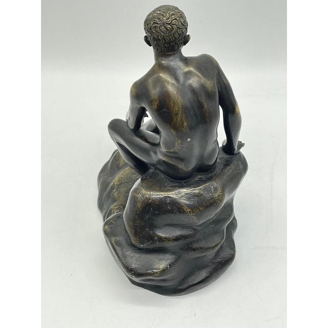 Seated Athletic Youth, Bronze Sculpture For Sale - Image 12 of 18