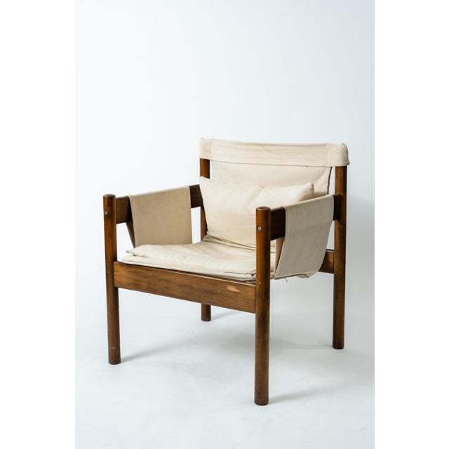1970s Vintage Frej Linen Armchair by Christer Blomquist for Ikea, 1970s For Sale - Image 5 of 5