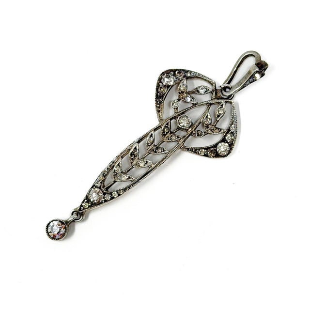 Silver Antique Jugendstil Silver and Paste Pendant, 1900s For Sale - Image 8 of 8
