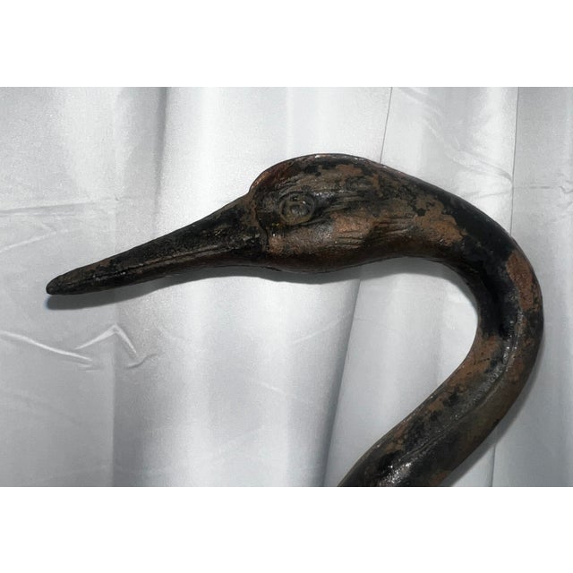 Vintage pair of metal 'Heron' garden sculptures - suitable for indoor/outdoor use - featuring a great aged patina with...