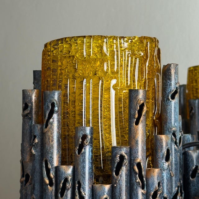 Brutalist Chandelier by Marcello Fantoni for Fantoni Studio, Florence, Italy, 1960s For Sale - Image 9 of 18