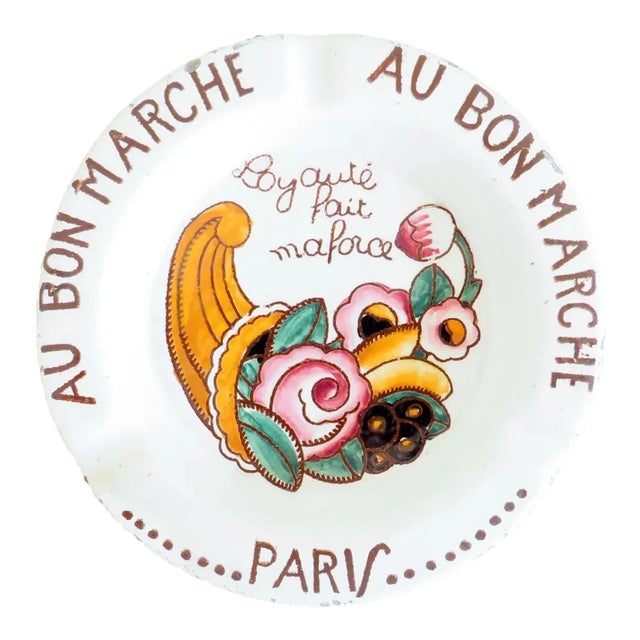 Paris French Faience Advertising Souvenir Ashtray / Catchall For Sale