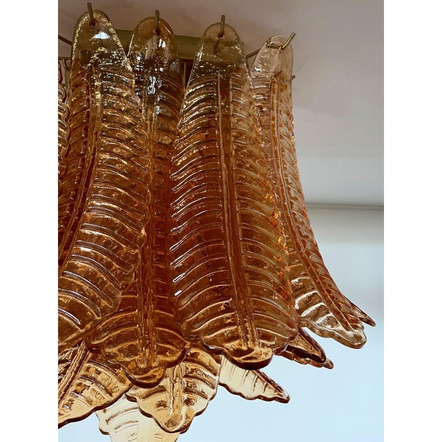 Murano Chandelier from 32 Amber Felci Glasses, 1990 For Sale - Image 13 of 14