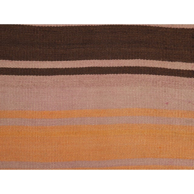 Brown 1970s Vintage Handmade Wool Cotton Brown Runner Rug For Sale - Image 8 of 11