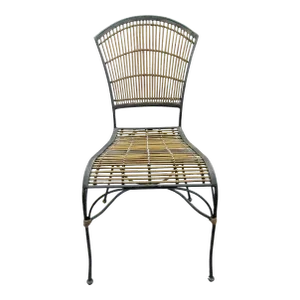 1960s Vintage Mid-Century Iron and Bamboo Side Chair