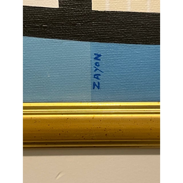 Contemporary Seymour Zayon (1930-), Modern Geometric Abstract Acrylic Painting on Canvas Panel, Concrete Composition, Signed For Sale - Image 3 of 4