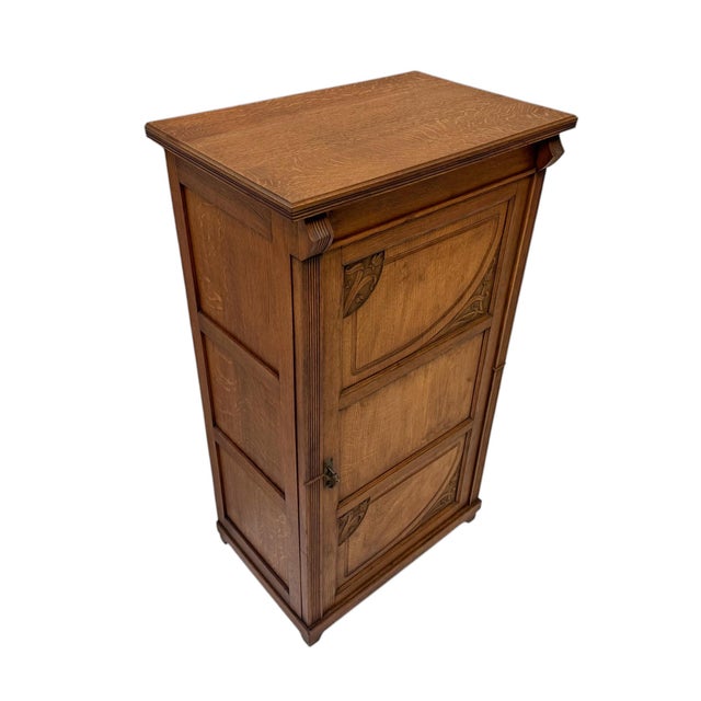 Arts & Crafts Art Nouveau One-Door Cabinet, 1900s For Sale - Image 5 of 11