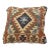 Arteverk Handwoven Afghan Kilim Pillow — Brown & Red Diamond Medallion For Sale