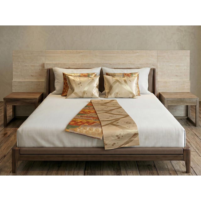 Contemporary Japanese Ceremonial Silk Bed Runner Set by Renaras, Set of 5 For Sale - Image 3 of 11