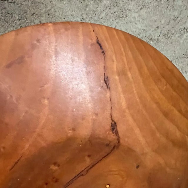 For your consideration Mid 20th Century Sculptural Cherry Wood Bowl signed, Stamped by artist Dimensions: 11.5" diameter x...